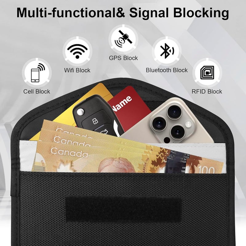 levateeta Faraday Bag for Phones & Car Keys - Signal Blocker Faraday Pouch for RFID, GPS, WiFi, Anti-Theft Key Fob Case, Anti-Tracking Privacy Protection (2 Packs) - Image 3